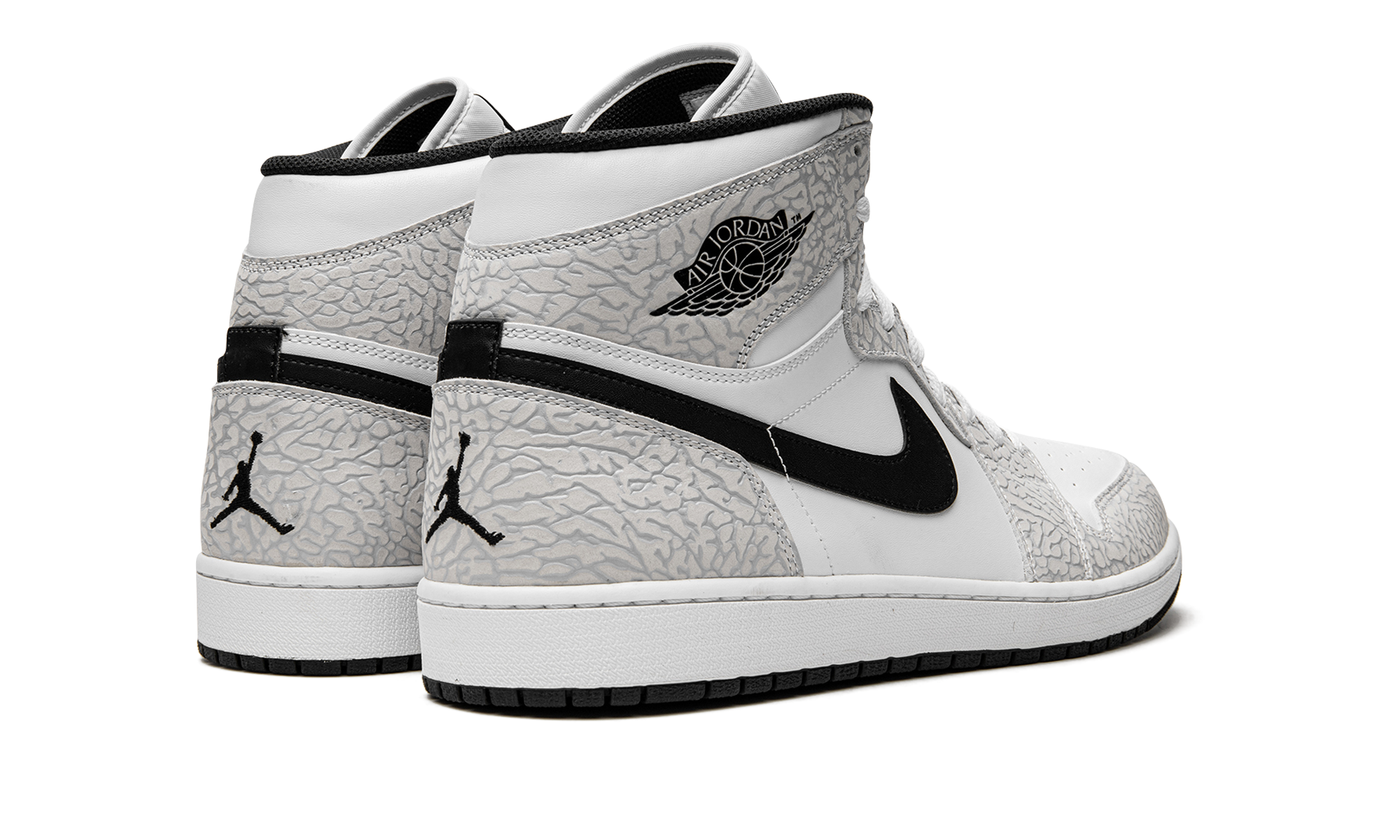 jordan 1 retro white elephant print+839115-106+diagnol right behind view