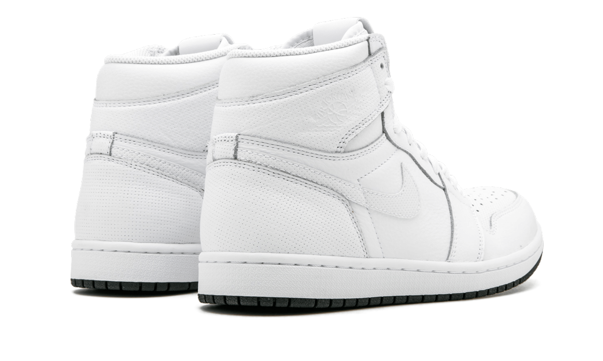 jordan 1 retro white perforated+555088-100+diagnol right behind view
