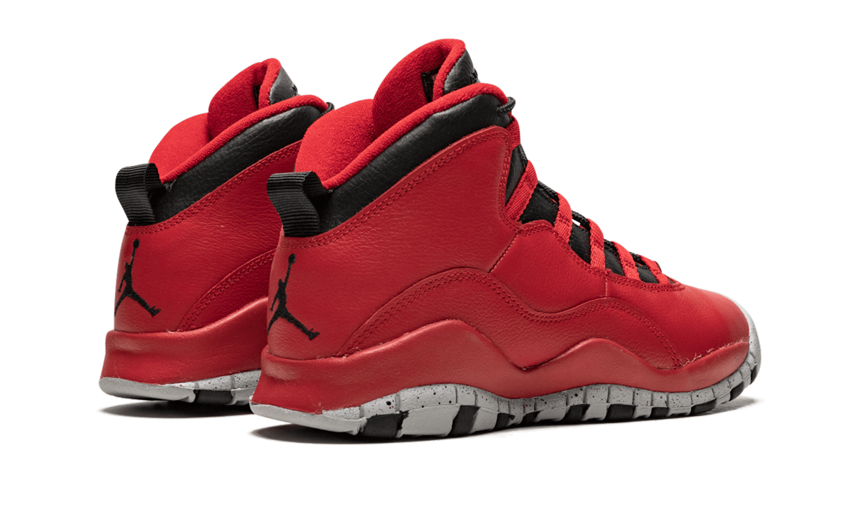 jordan 10 retro bulls over broadway gs+705179-601+diagnol right behind view