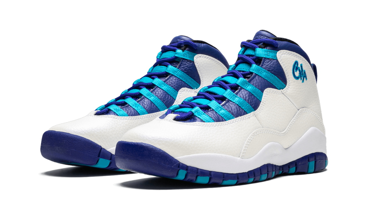 jordan 10 retro charlotte 2016 gs+310806-107+diagnol left view