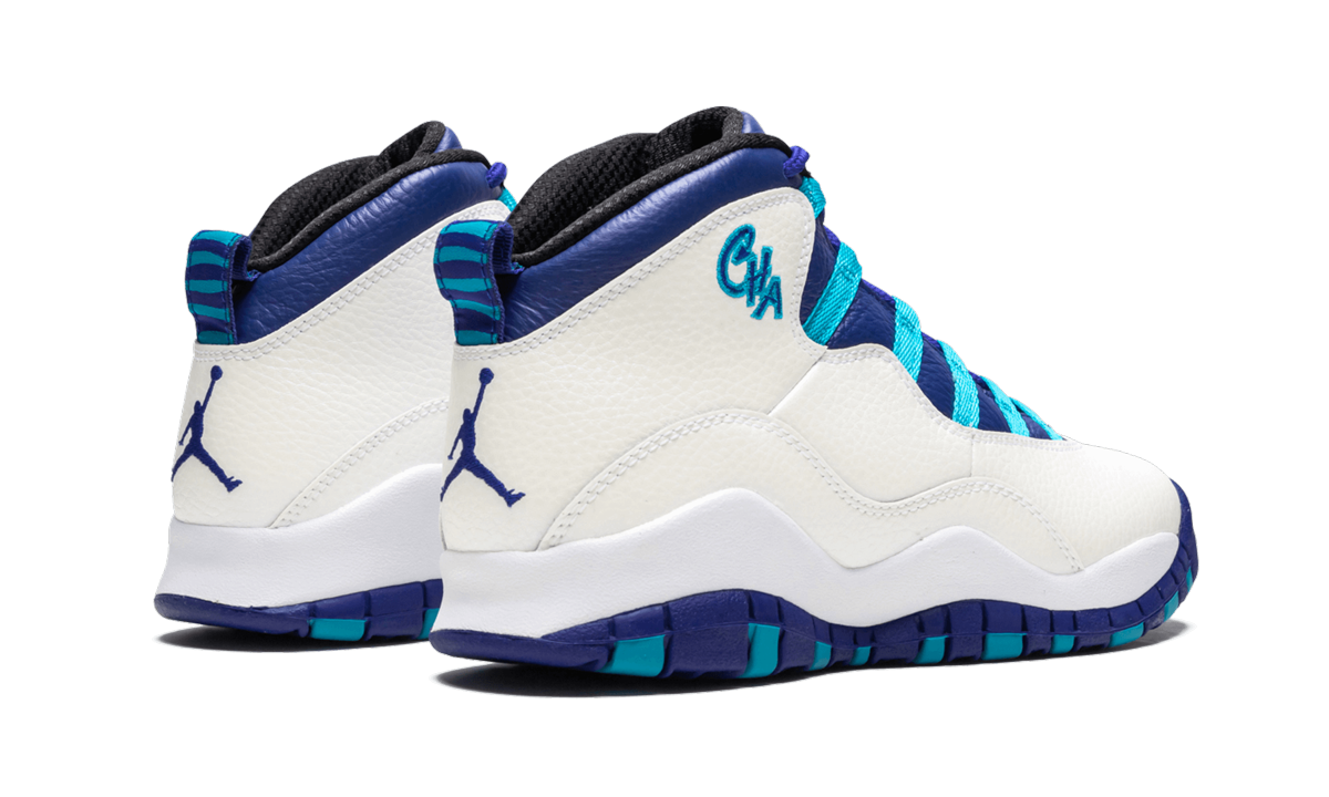jordan 10 retro charlotte 2016 gs+310806-107+diagnol right behind view