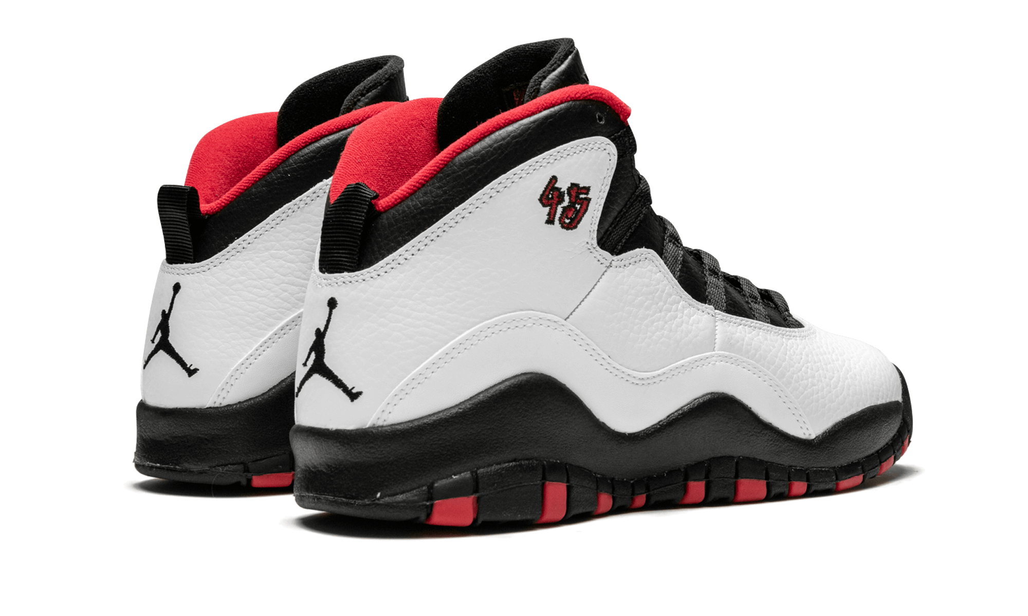 jordan 10 retro double nickel gs+310806-102+diagnol right behind view
