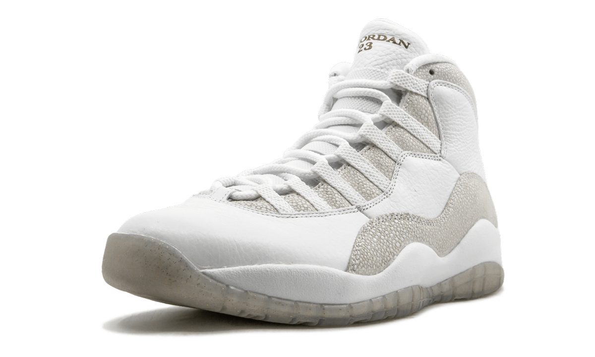 jordan 10 retro drake ovo white+819955-100+left diagnol single view