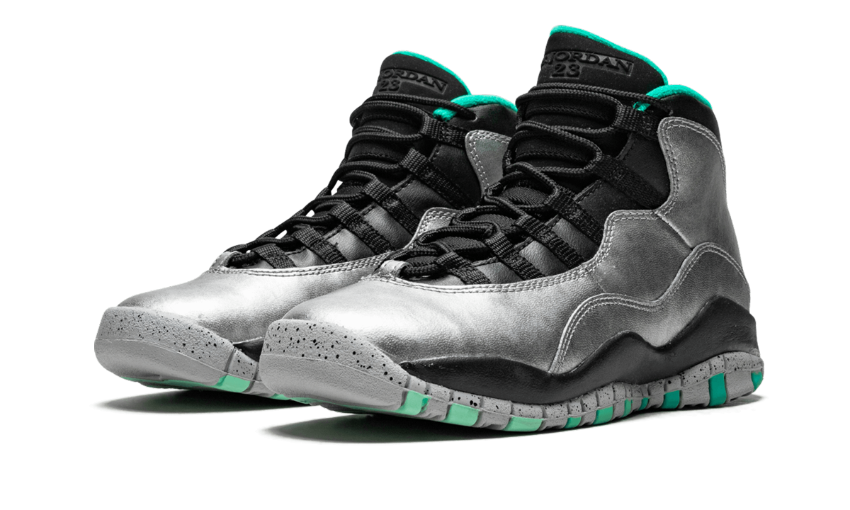 jordan 10 retro lady liberty gs+705179-045+diagnol left view