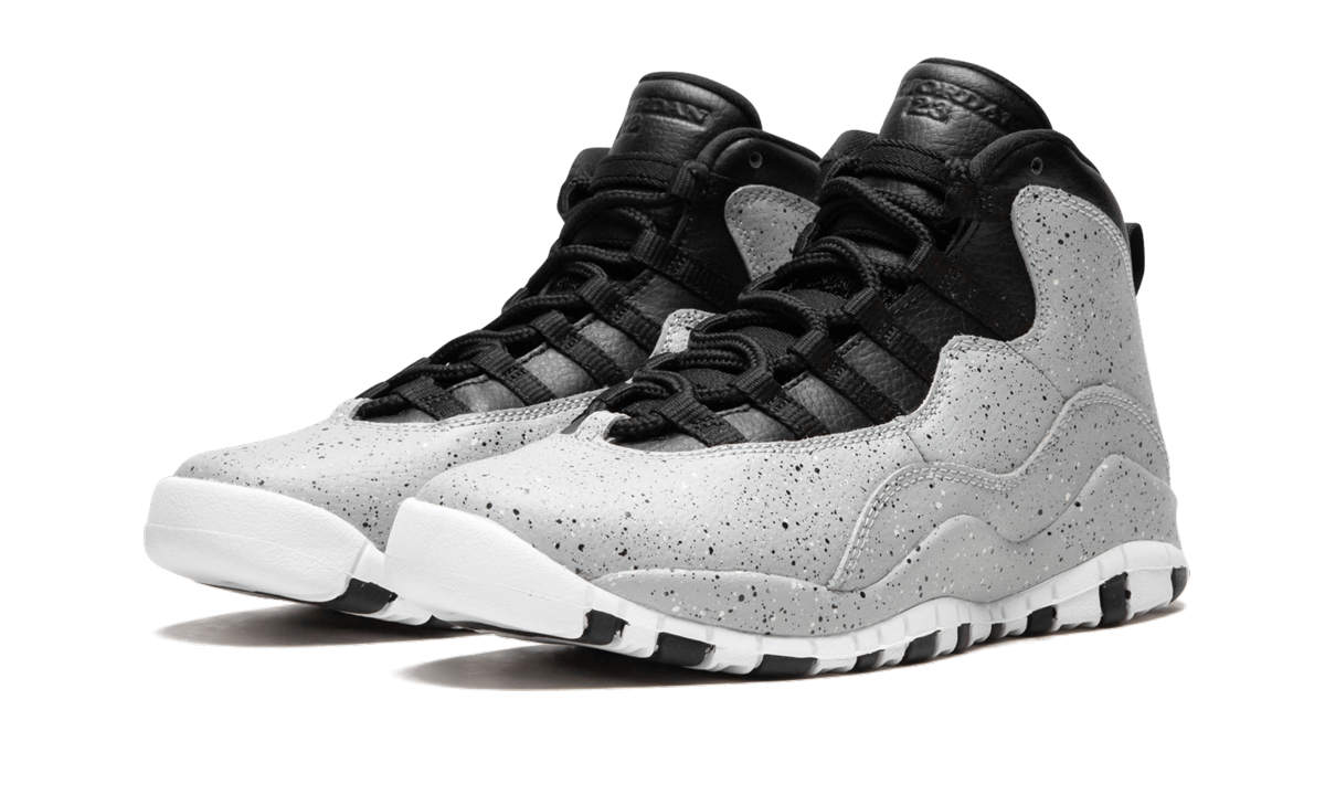 jordan 10 retro light smoke grey gs+310806-062+diagnol left view
