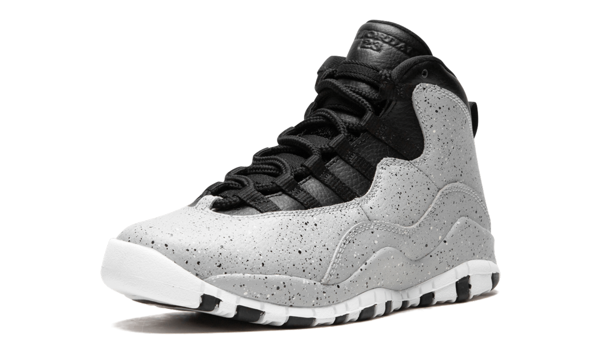 jordan 10 retro light smoke grey gs+310806-062+left diagnol single view