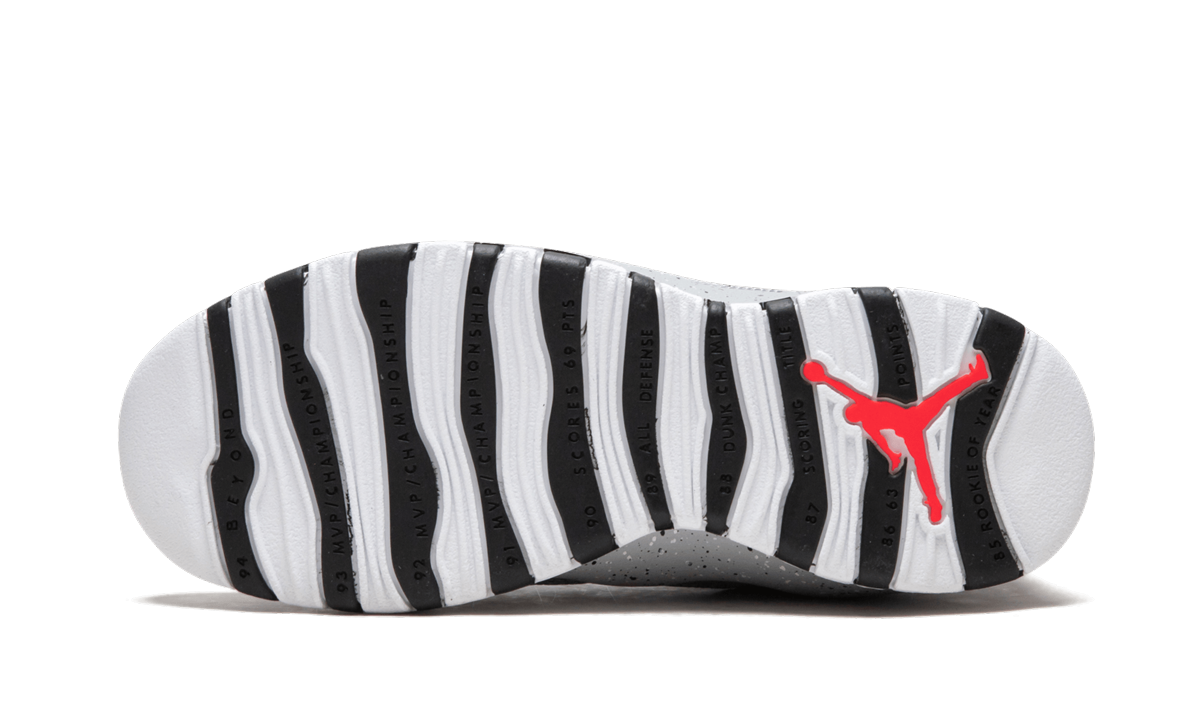 jordan 10 retro light smoke grey gs+310806-062+bottom view
