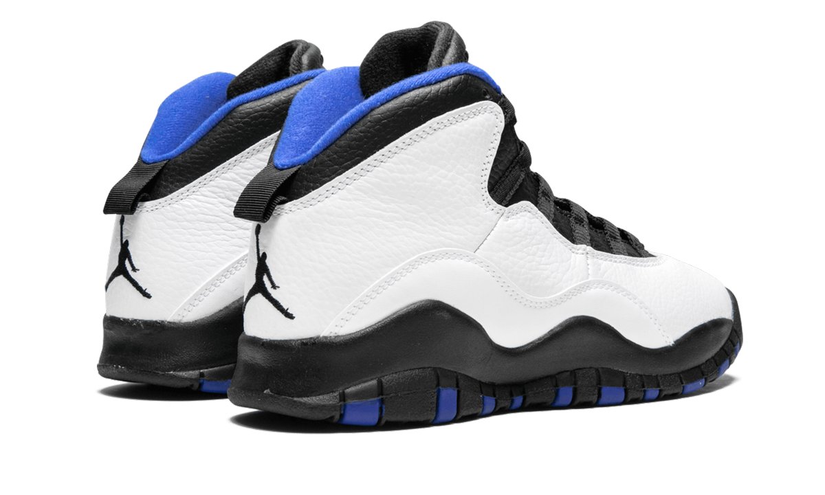 jordan 10 retro orlando gs+310806-108+diagnol right behind view