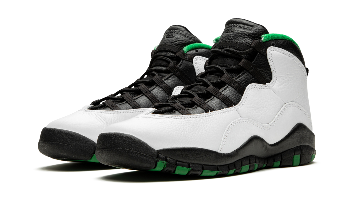 jordan 10 retro seattle gs+310806-137+diagnol left view