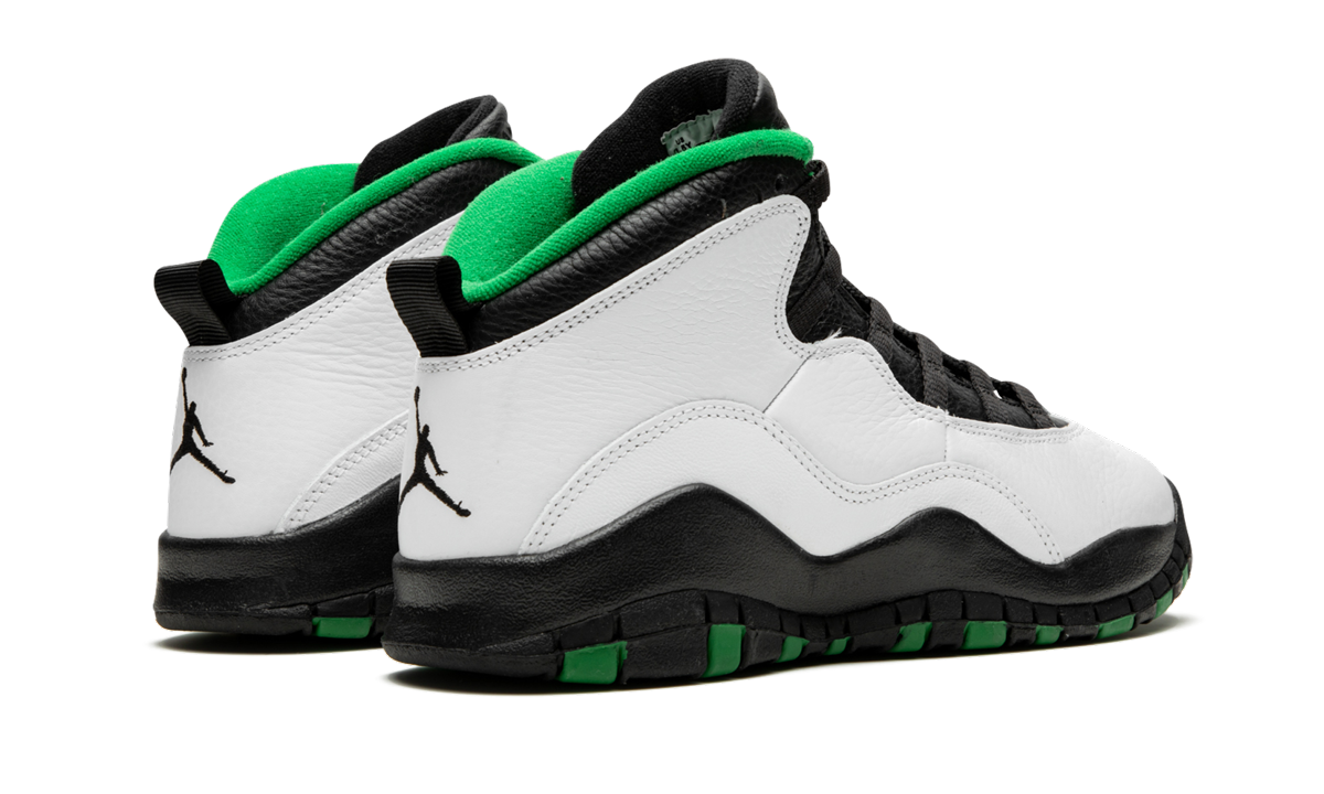 jordan 10 retro seattle gs+310806-137+diagnol right behind view