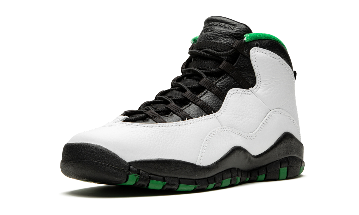 jordan 10 retro seattle gs+310806-137+left diagnol single view