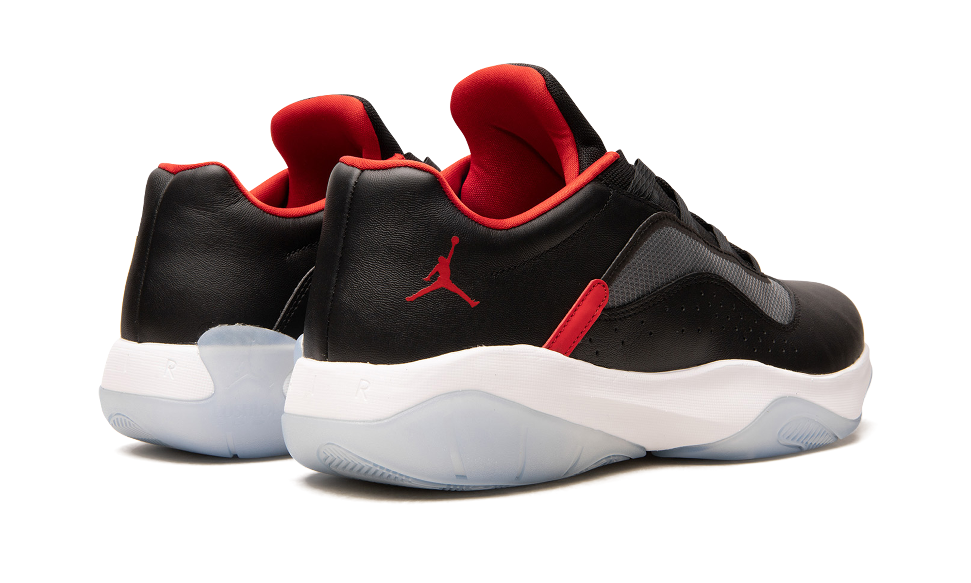 jordan 11 cmft low black red white+CW0784-006+diagnol right behind view