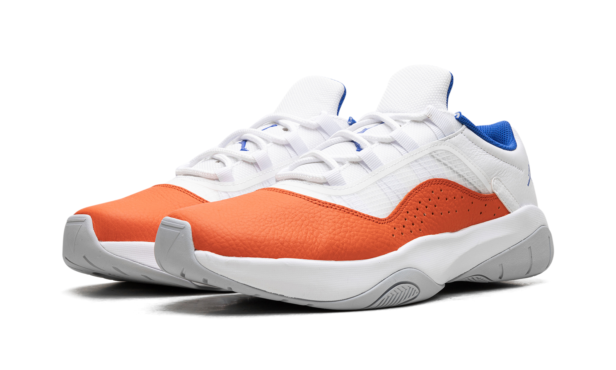 jordan 11 cmft low white safety orange hyper royal+CW0784-108+diagnol left view