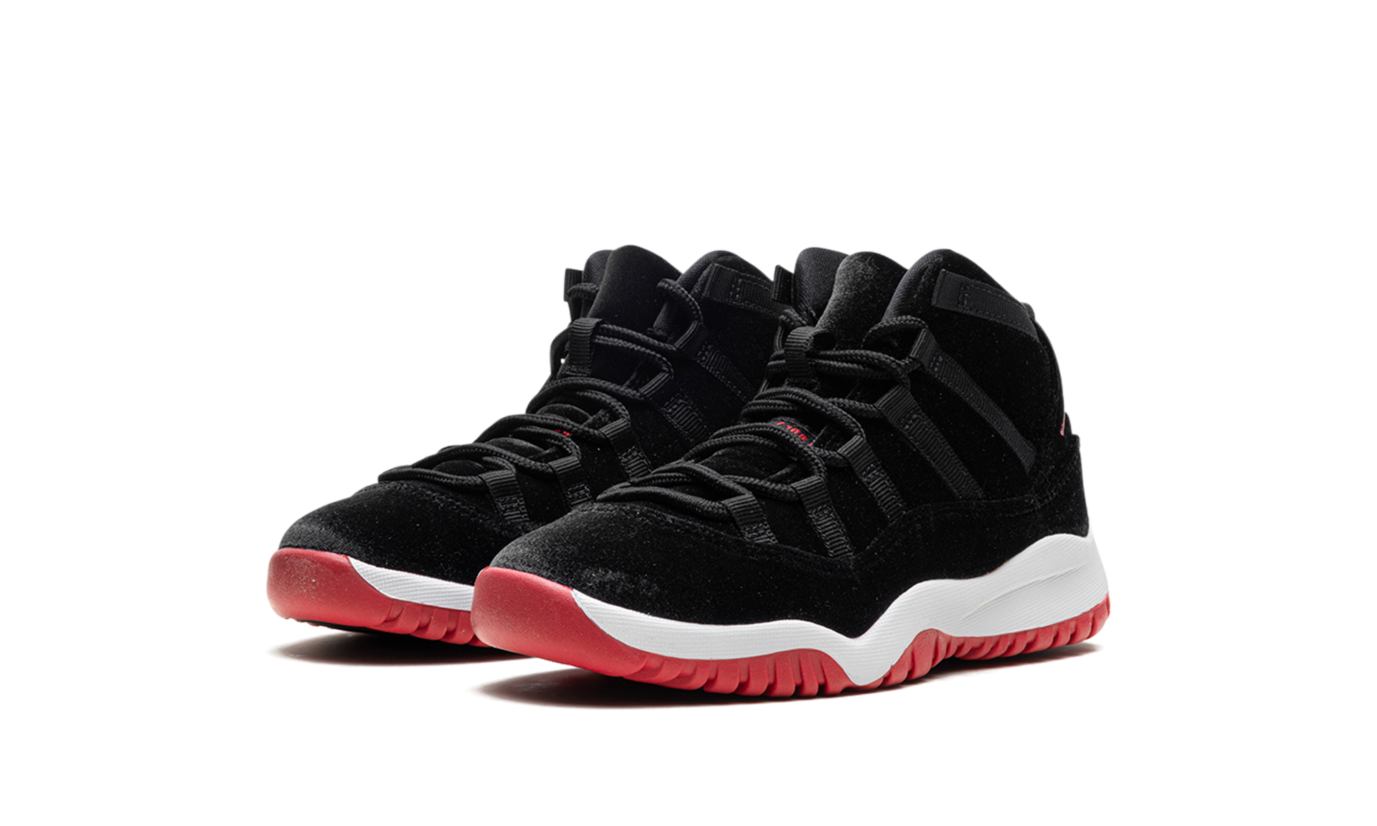 jordan 11 retro bred velvet ps+HF7807-061+diagnol left view