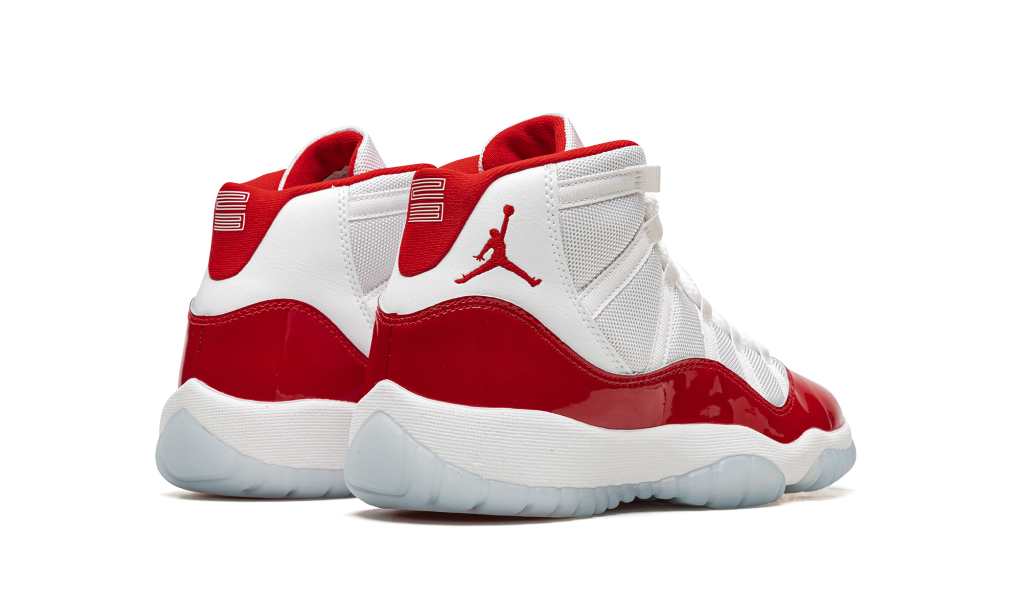 jordan 11 retro cherry 2022 gs+378038-116+diagnol right behind view
