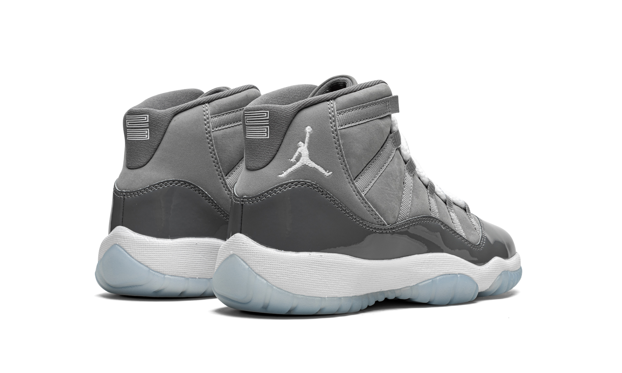 jordan 11 retro cool grey 2021 gs+378038-005+diagnol right behind view