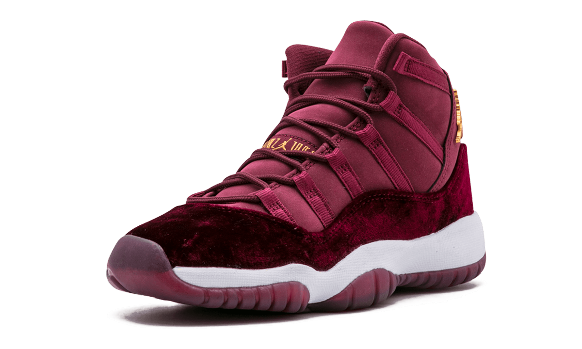 jordan 11 retro heiress night maroon gs+852625-650+left diagnol single view