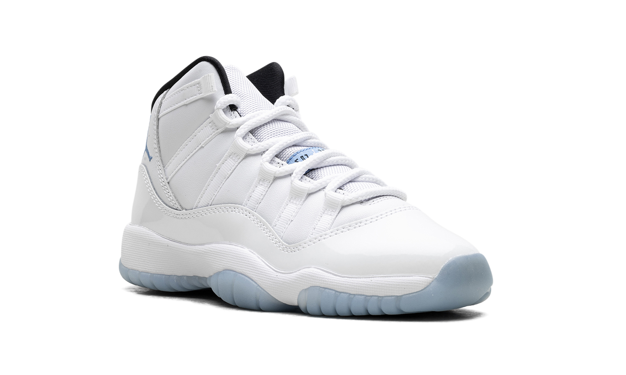 jordan 11 retro legend blue 2024 gs+378038-104+diagnol right view