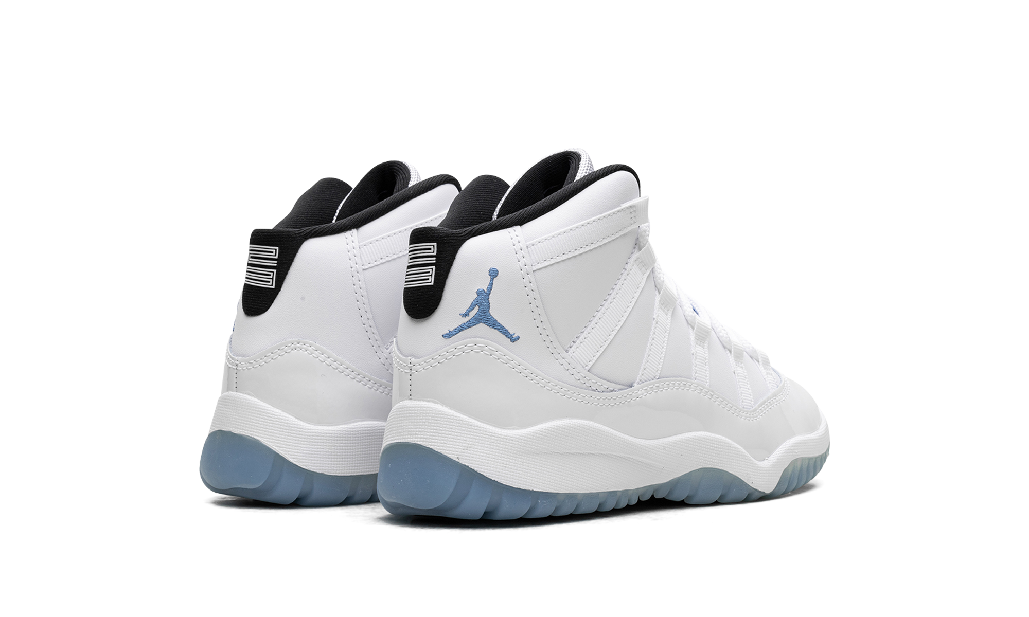 jordan 11 retro legend blue 2024 ps+378039-104+diagnol right behind view