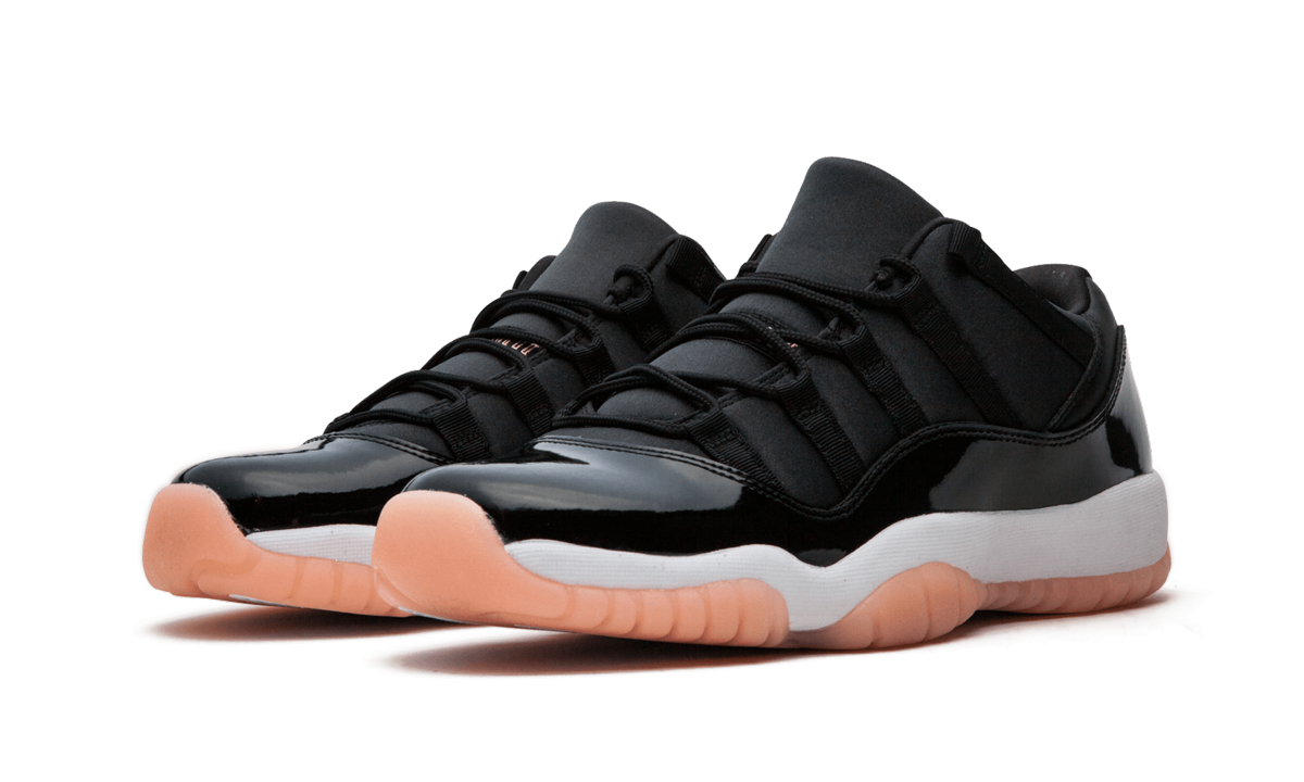 jordan 11 retro low bleached coral gs+580521-013+diagnol left view