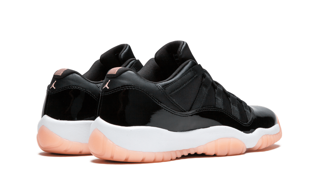 jordan 11 retro low bleached coral gs+580521-013+diagnol right behind view