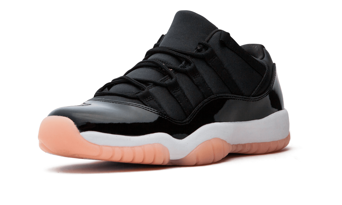 jordan 11 retro low bleached coral gs+580521-013+left diagnol single view