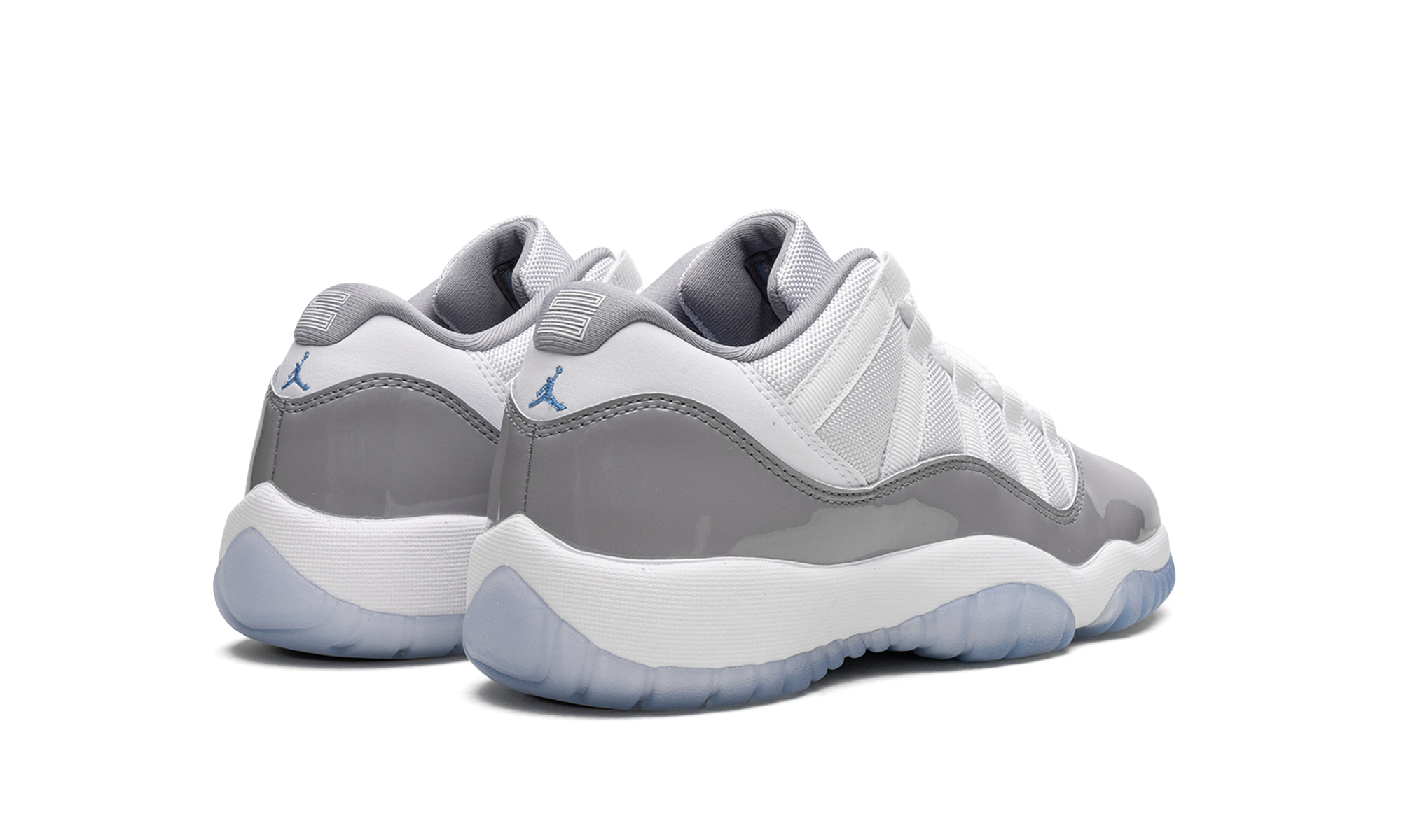 jordan 11 retro low cement grey gs+528896-140+diagnol right behind view