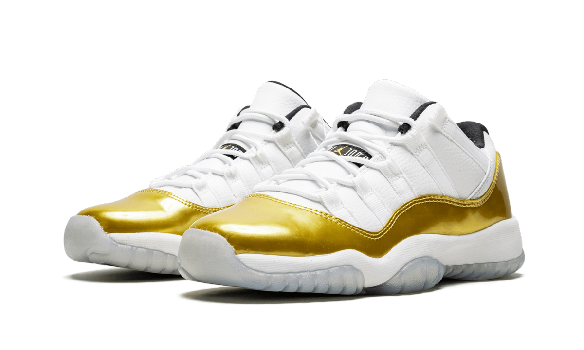 jordan 11 retro low closing ceremony gs+528896-103+diagnol left view