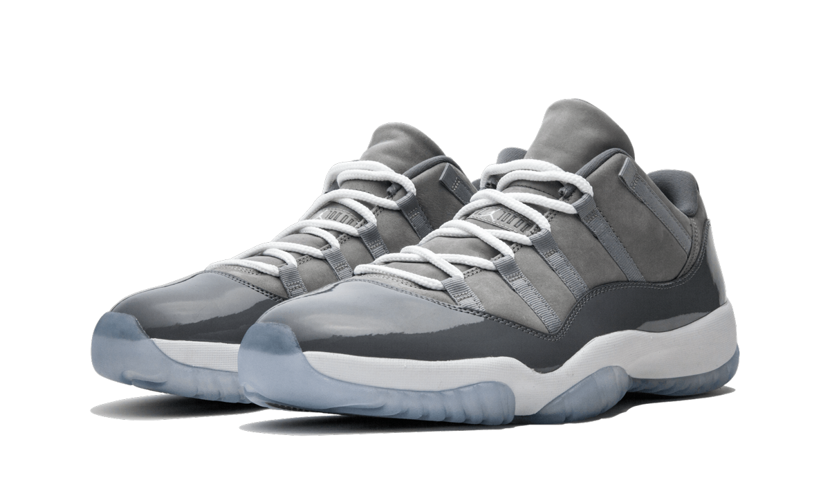 jordan 11 retro low cool grey+528895-003+diagnol left view