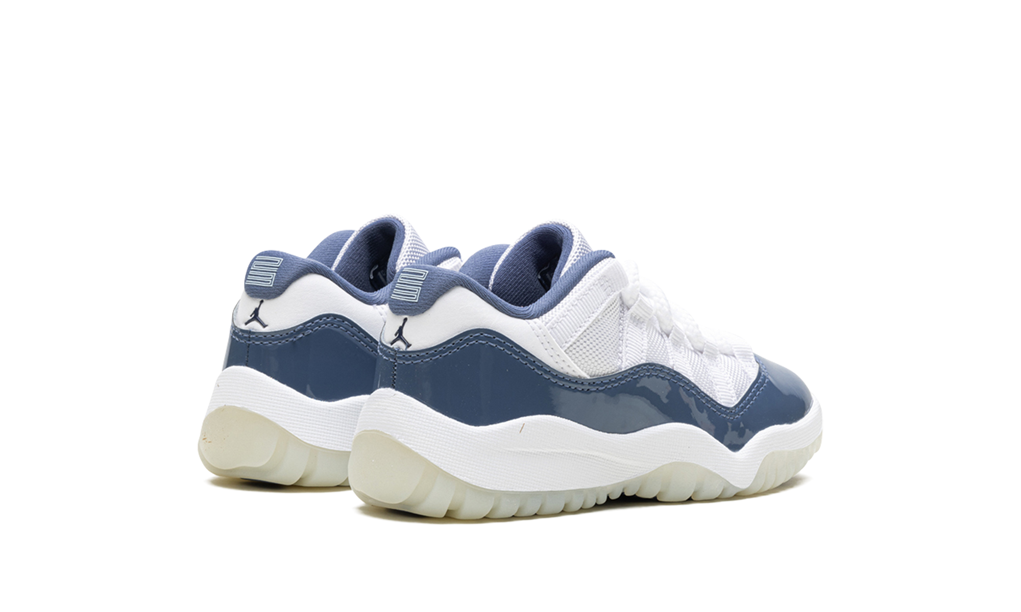 jordan 11 retro low diffused blue ps+FV5116-104+diagnol right behind view