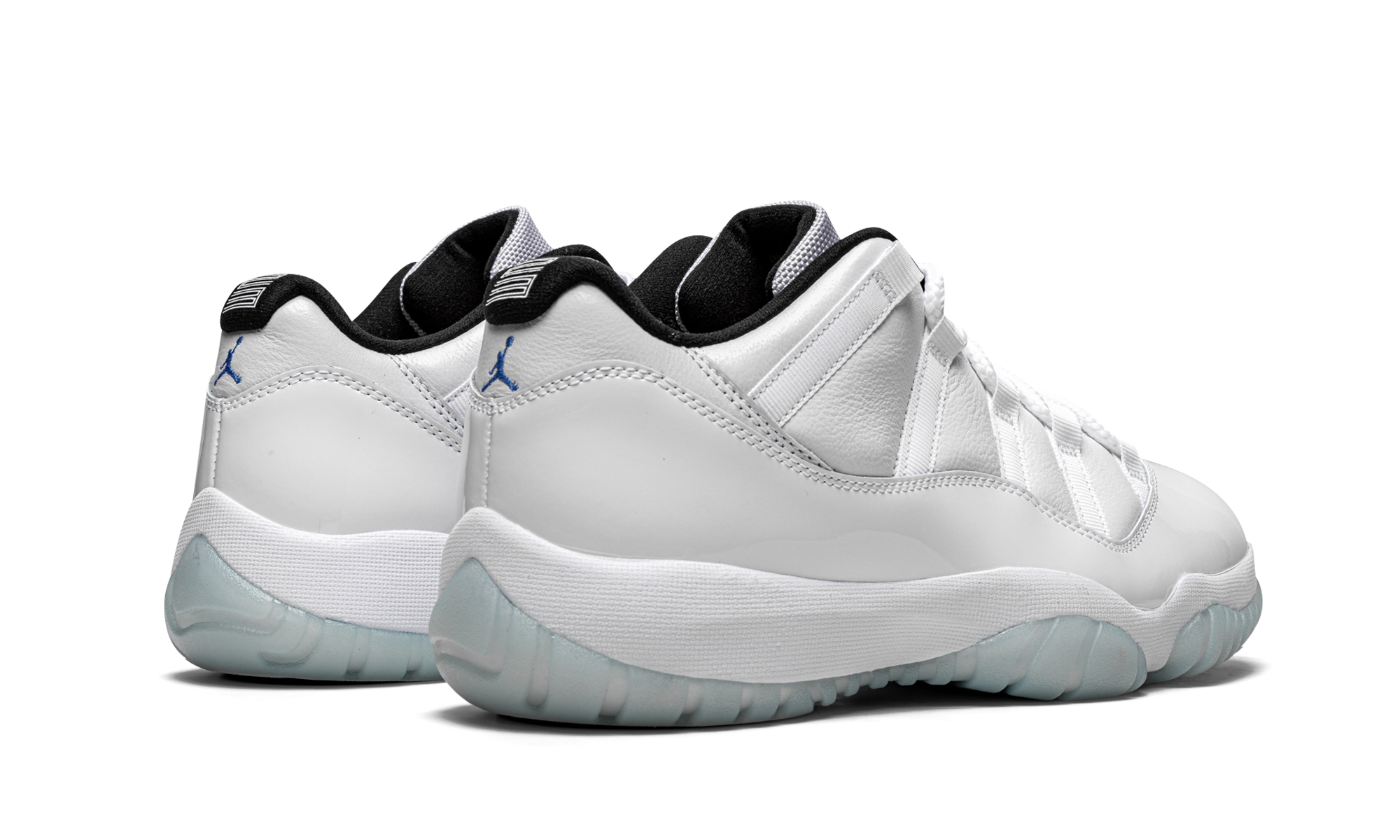 jordan 11 retro low legend blue+AV2187-117+diagnol right behind view