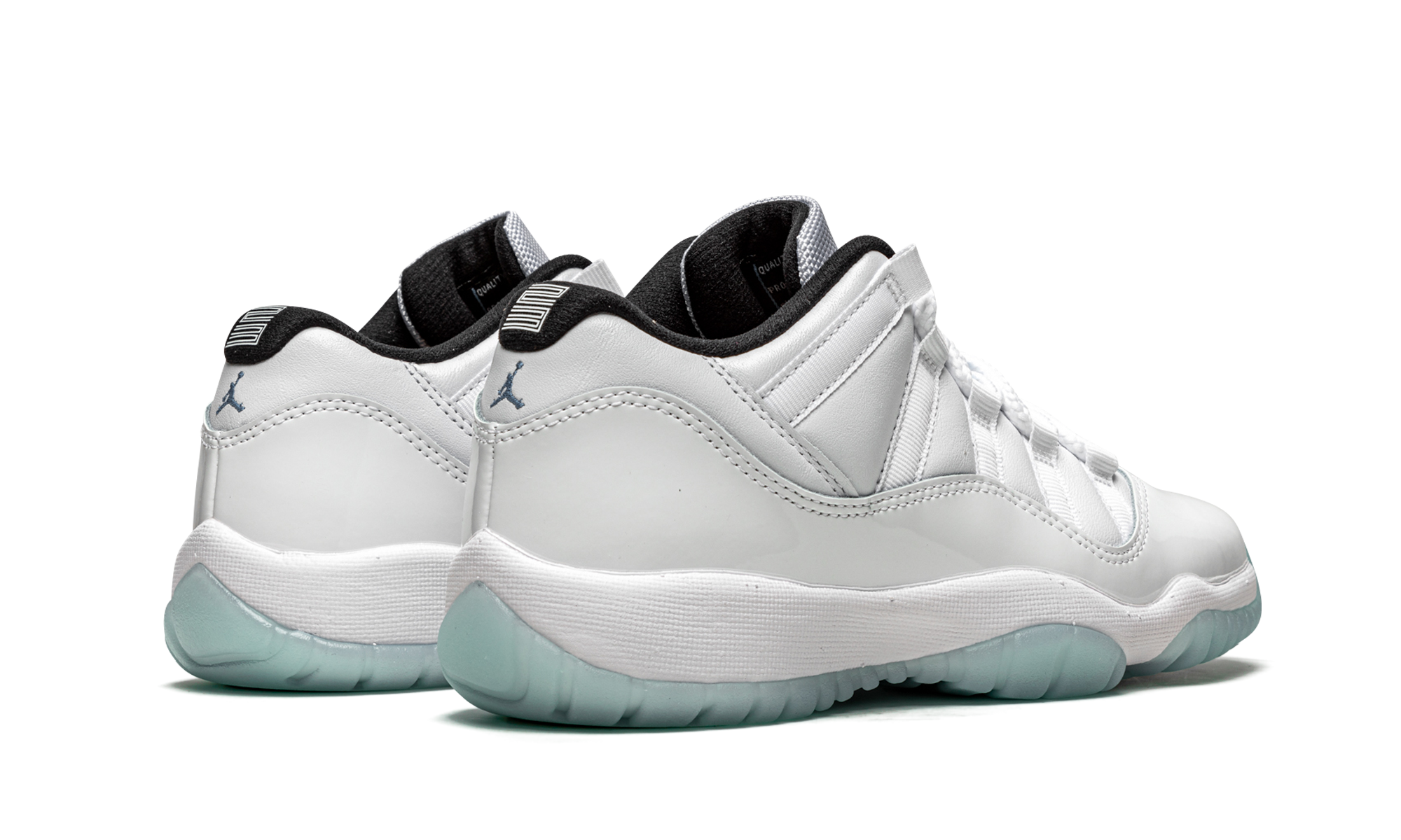 jordan 11 retro low legend blue gs+528896-117+diagnol right behind view