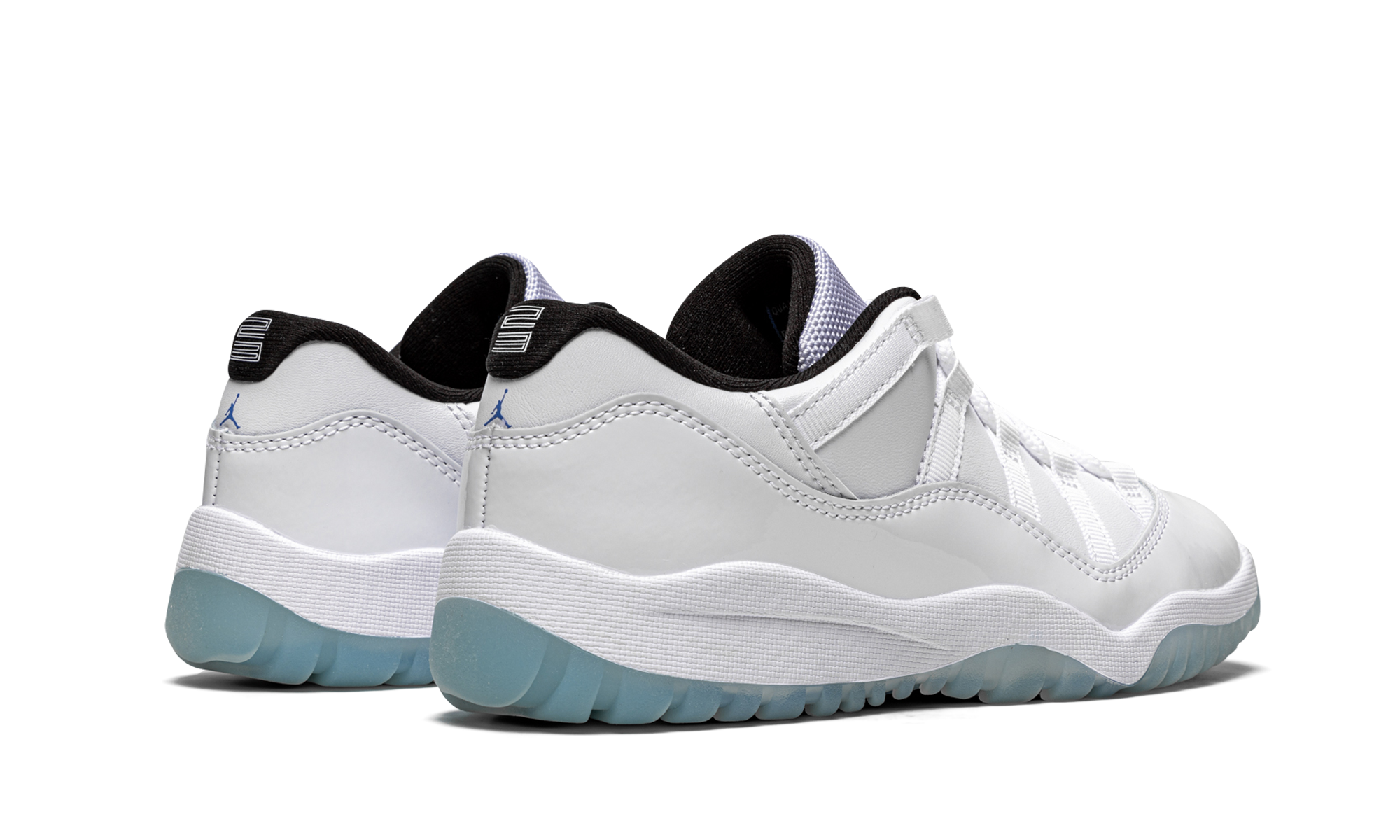 jordan 11 retro low legend blue ps+505835-117+diagnol right behind view