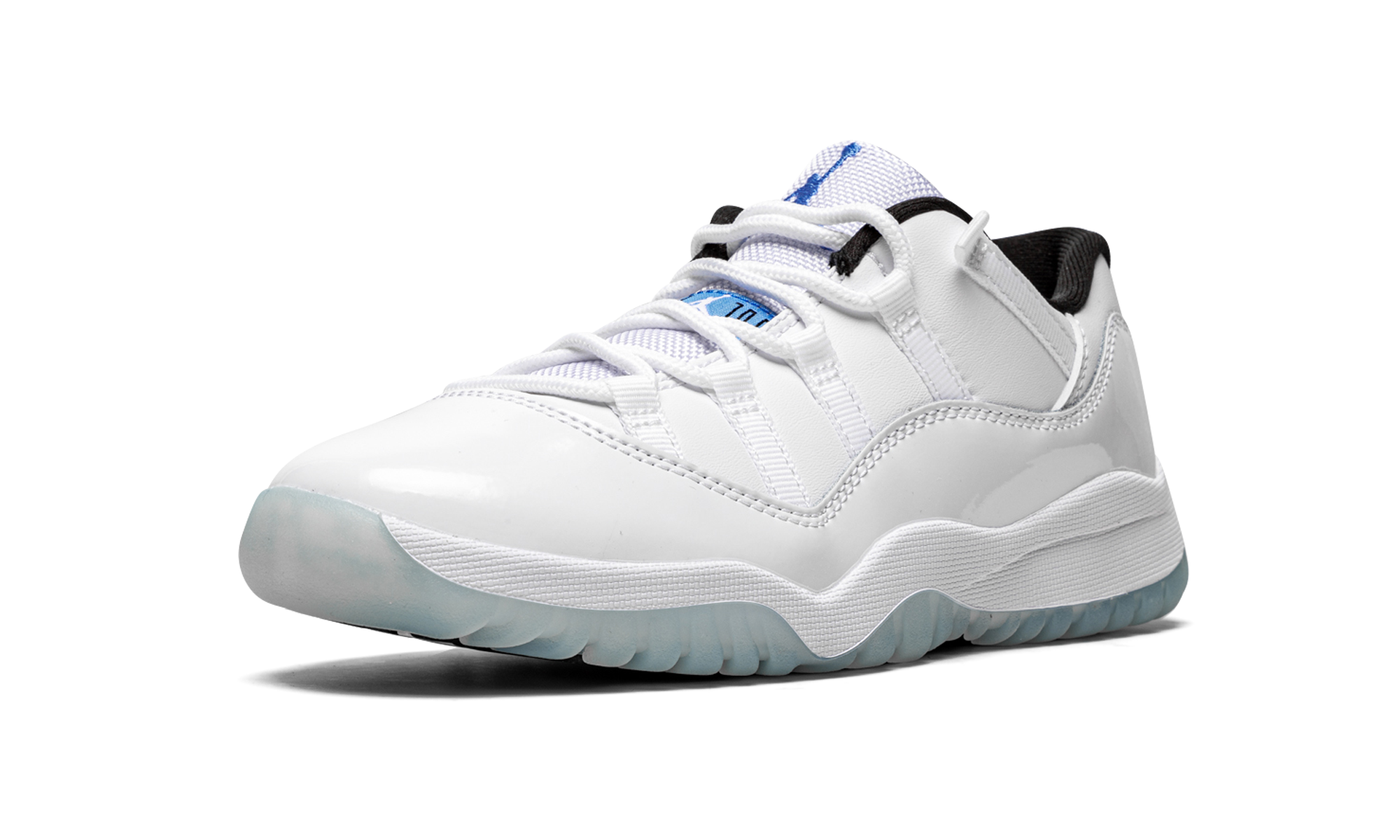 jordan 11 retro low legend blue ps+505835-117+left diagnol single view