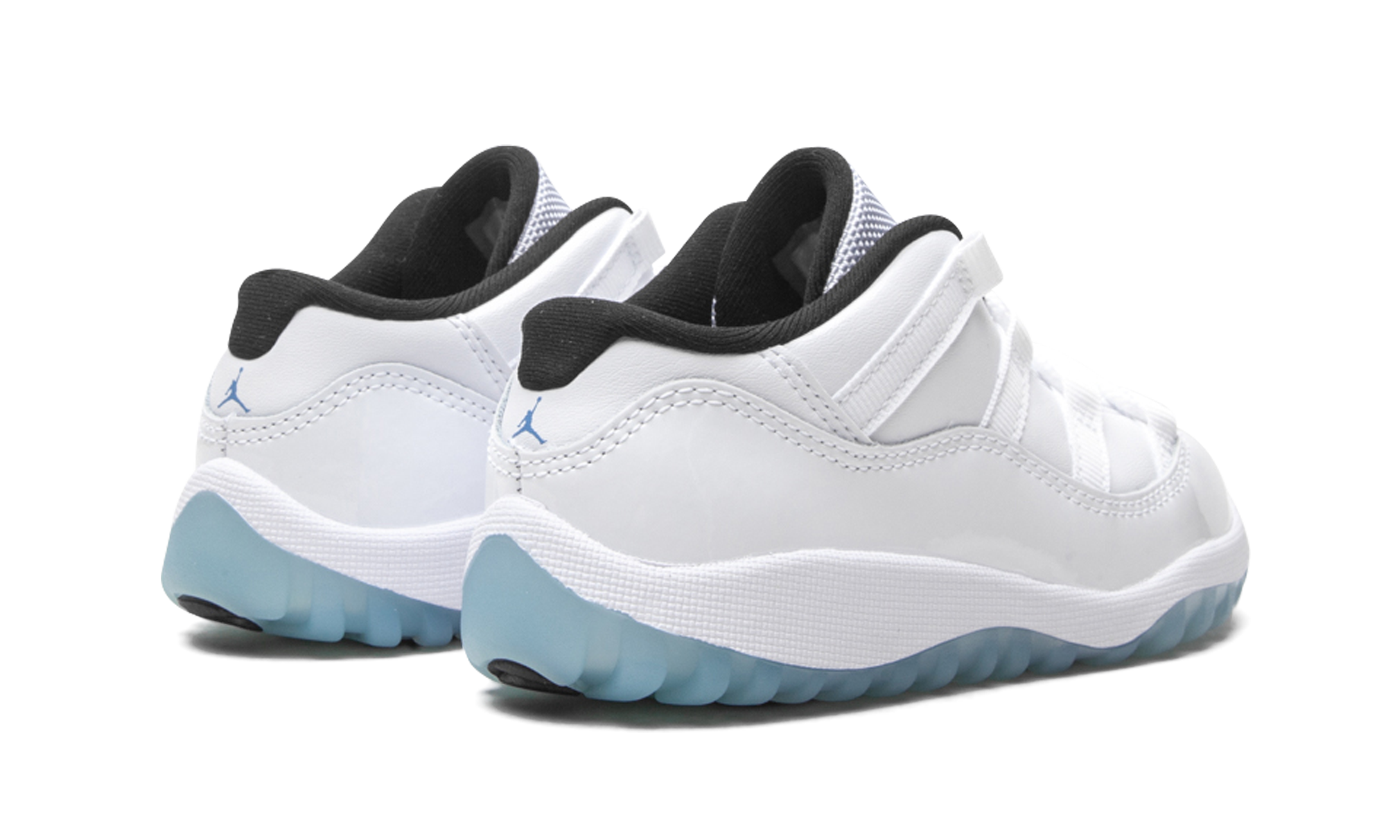 jordan 11 retro low legend blue td+505836-117+diagnol right behind view