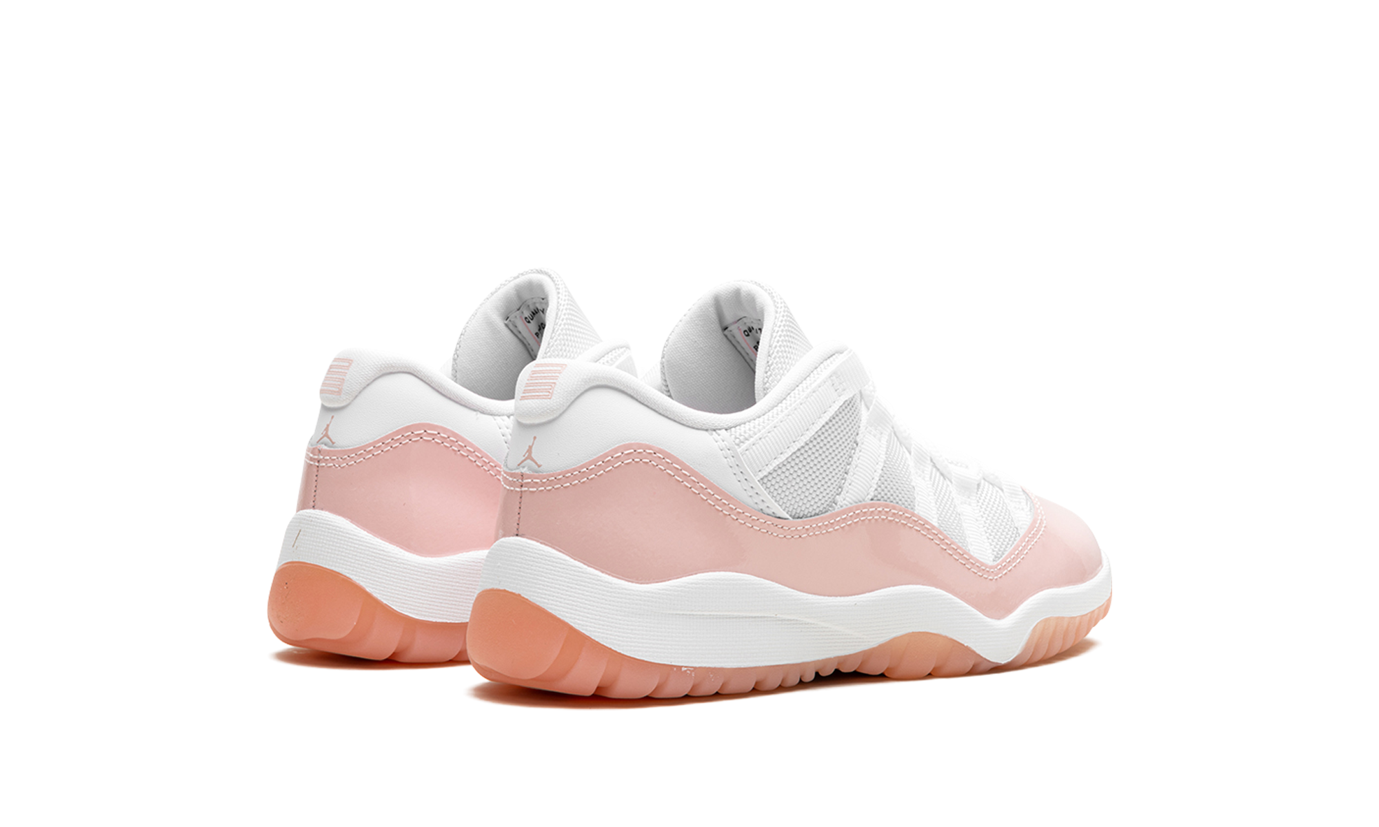 jordan 11 retro low legend pink ps+580522-160+diagnol right behind view