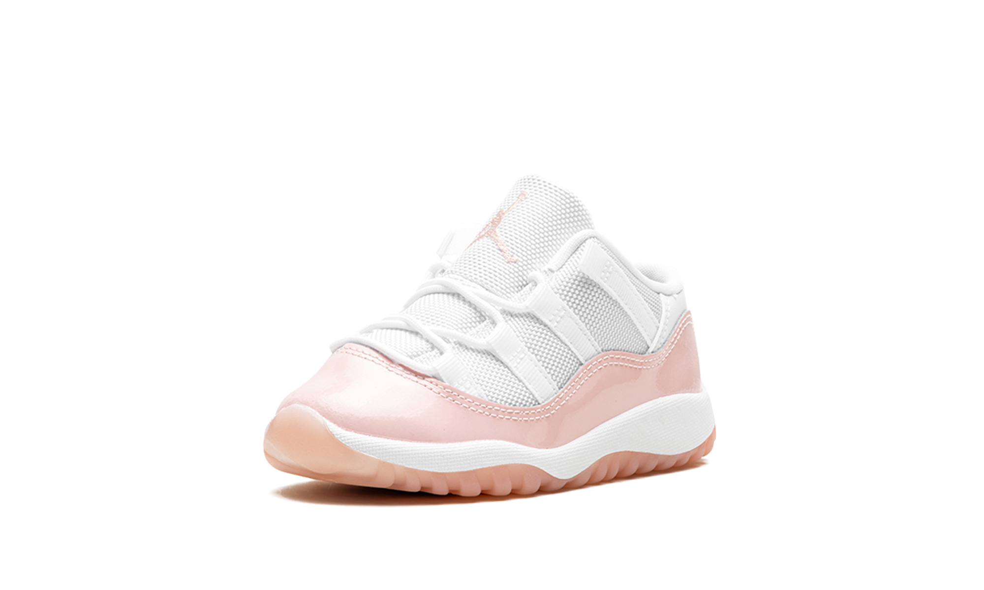 jordan 11 retro low legend pink td+645107-160+left diagnol single view