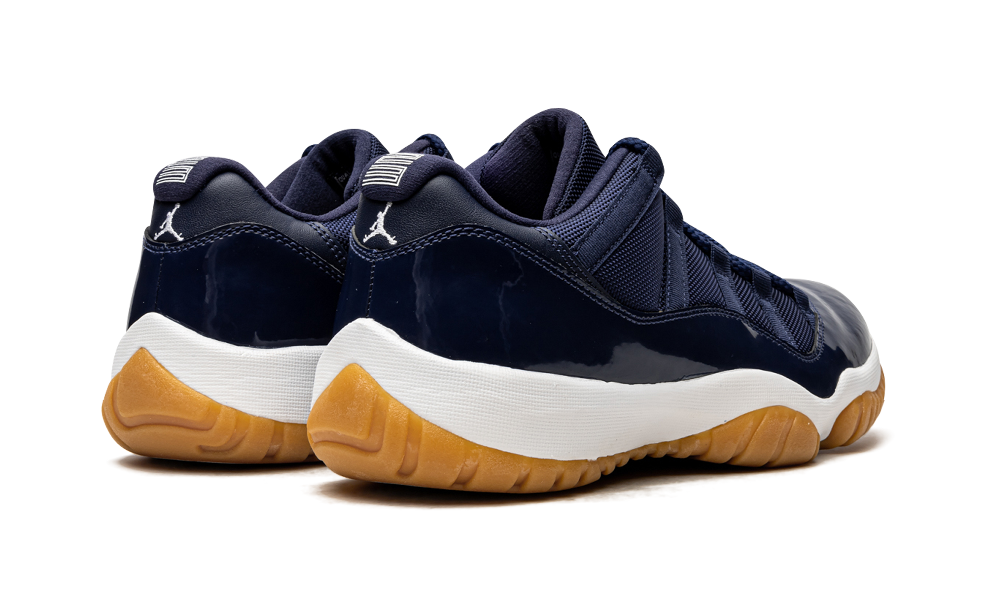 jordan 11 retro low midnight navy+528895-405+diagnol right behind view