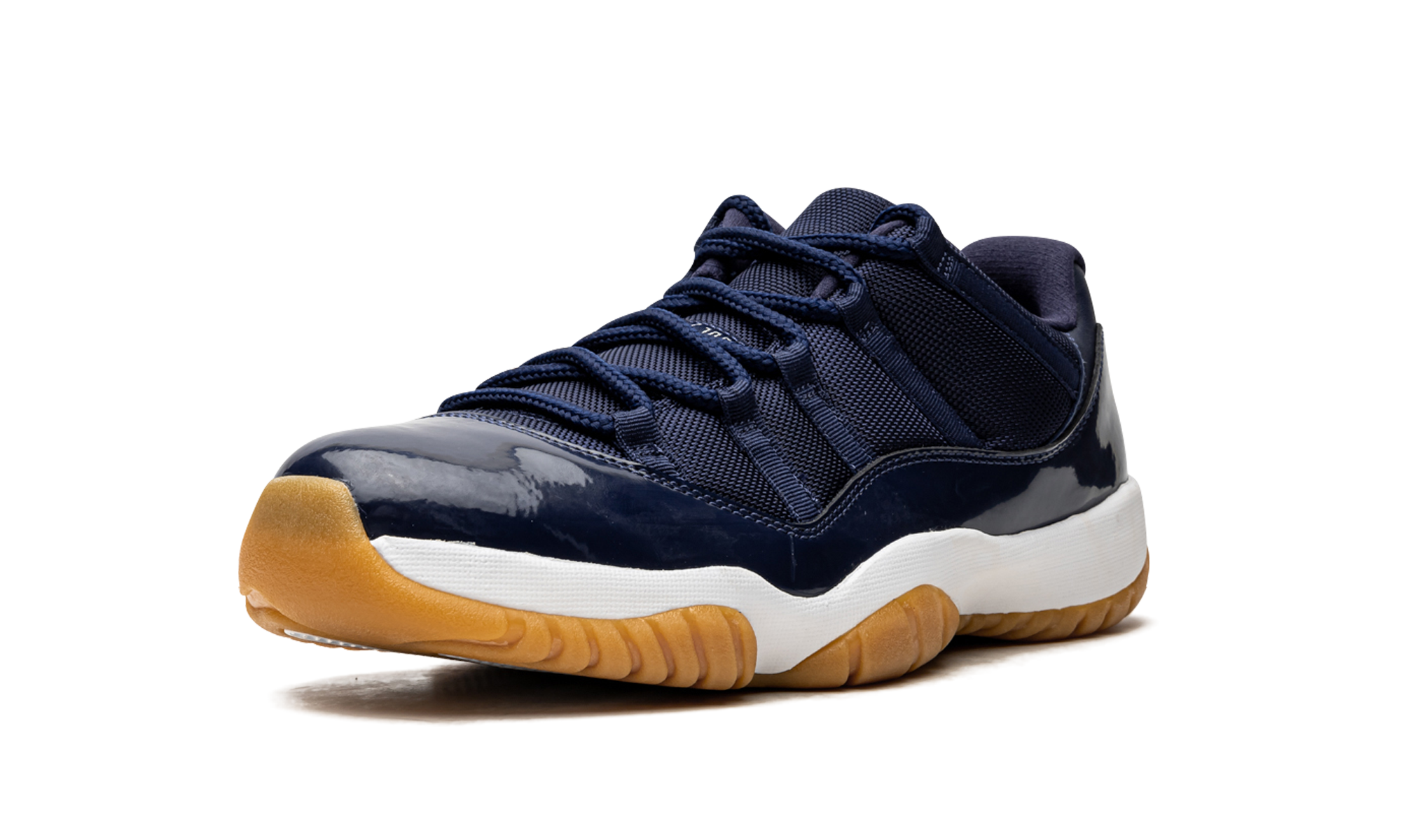 jordan 11 retro low midnight navy+528895-405+left diagnol single view