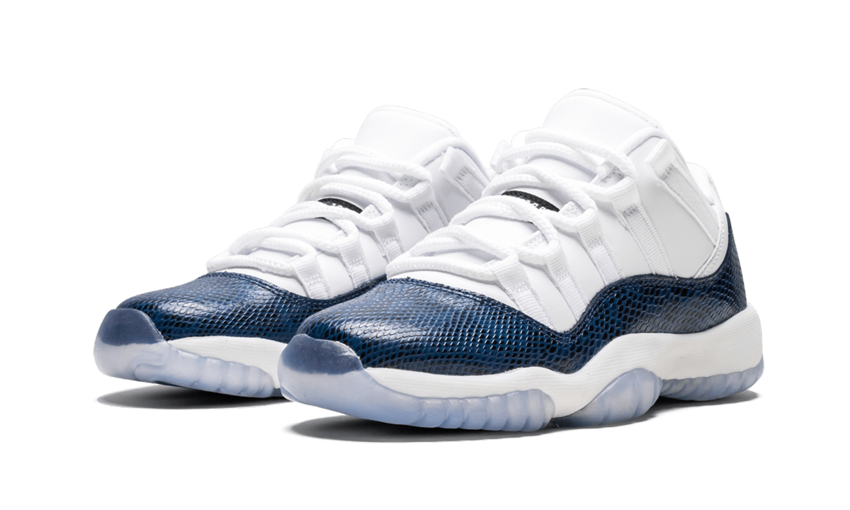 jordan 11 retro low snake navy 2019 gs+CD6847-102+diagnol left view