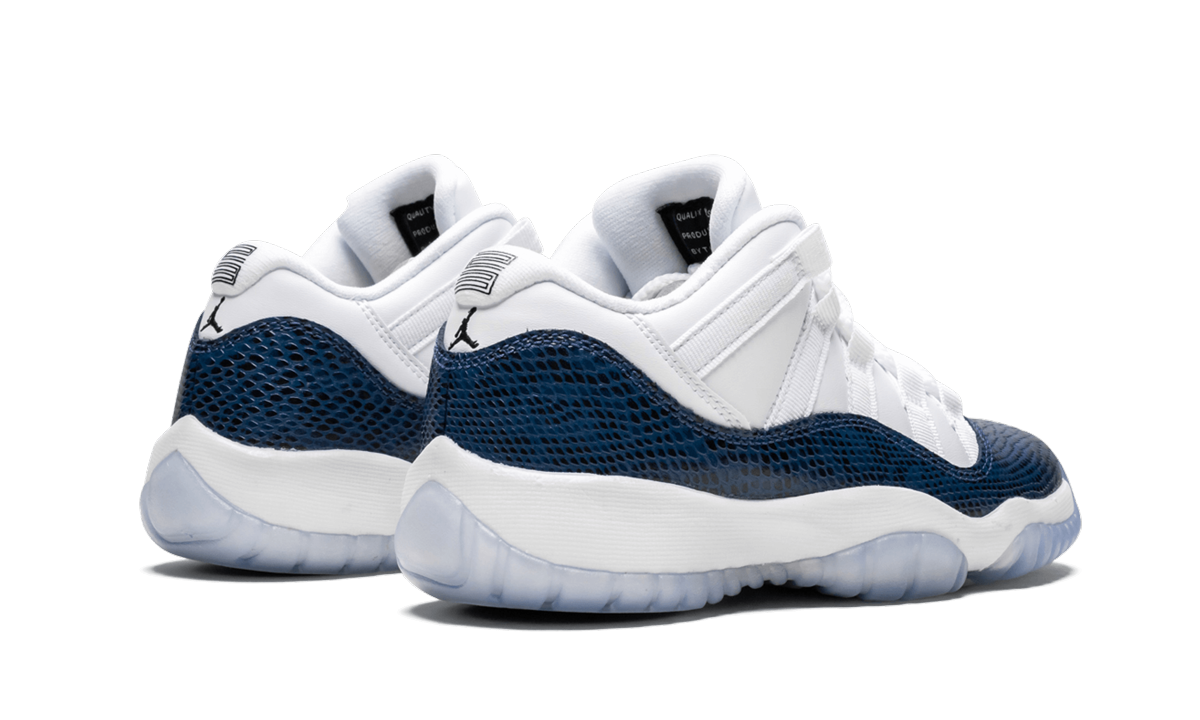 jordan 11 retro low snake navy 2019 gs+CD6847-102+diagnol right behind view