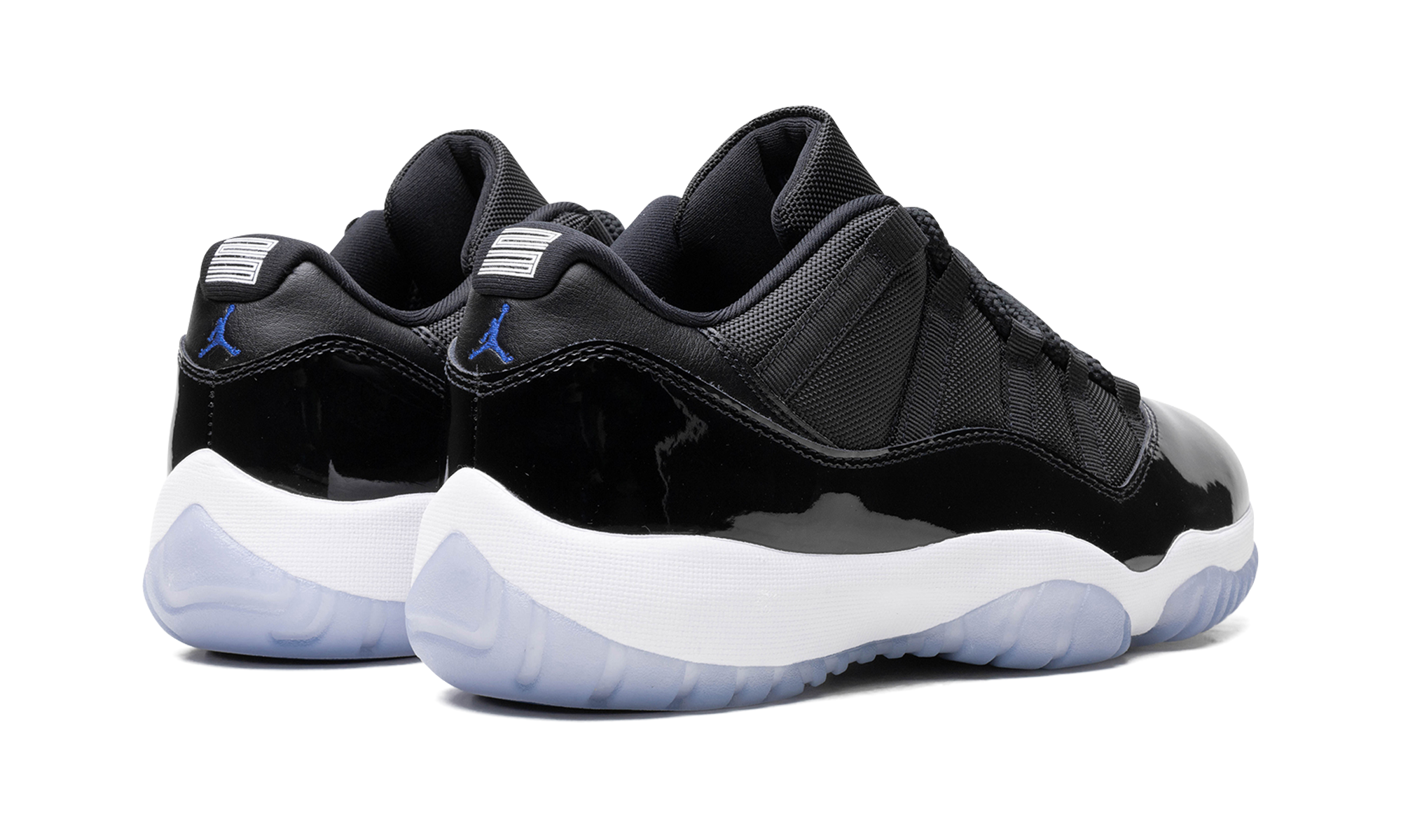 jordan 11 retro low space jam+FV5104-004+diagnol right behind view