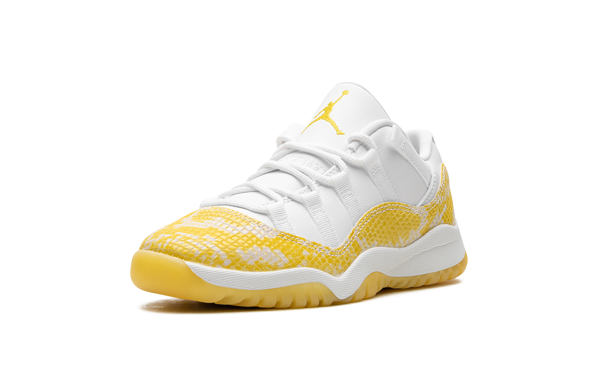 jordan 11 retro low yellow snakeskin ps+580522-107+left diagnol single view