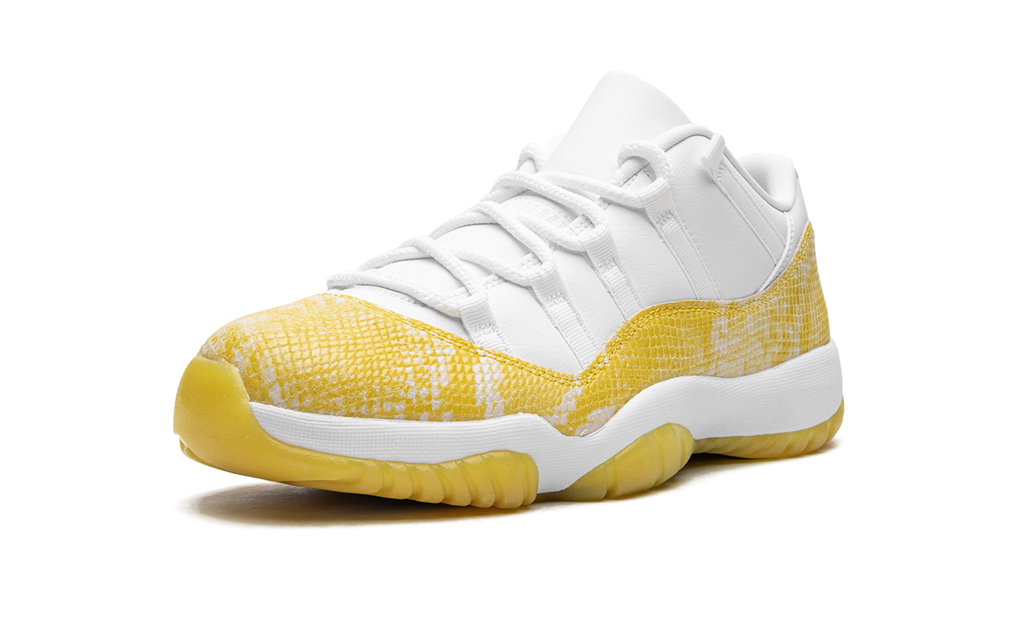 jordan 11 retro low yellow snakeskin women s+AH7860-107+left diagnol single view