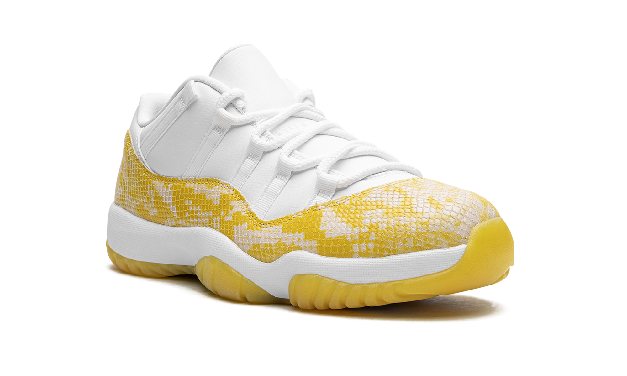 jordan 11 retro low yellow snakeskin women s+AH7860-107+diagnol right view