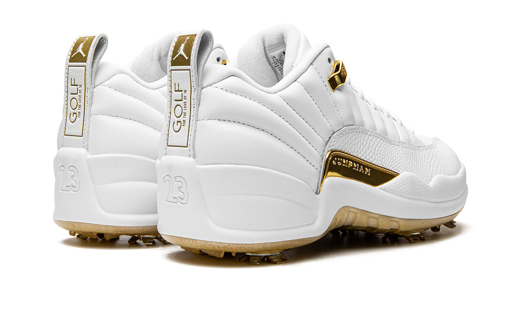 jordan 12 golf metallic gold+DM0106-117+diagnol right behind view
