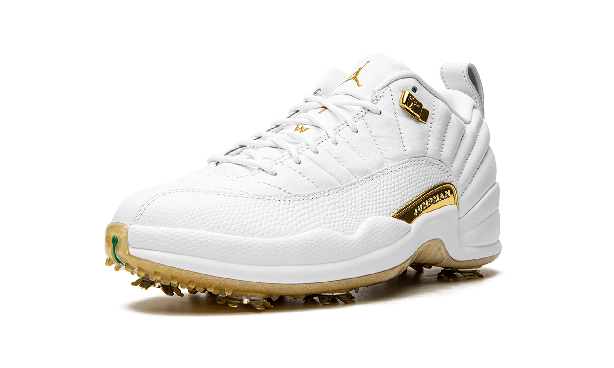 jordan 12 golf metallic gold+DM0106-117+left diagnol single view