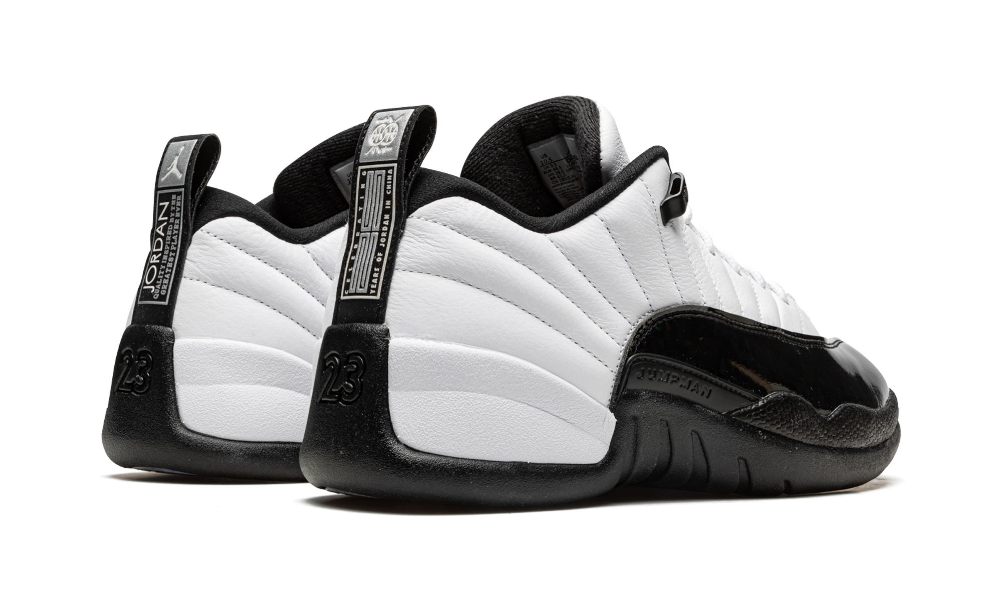 jordan 12 low 25 years in china+DO8726-100+diagnol right behind view