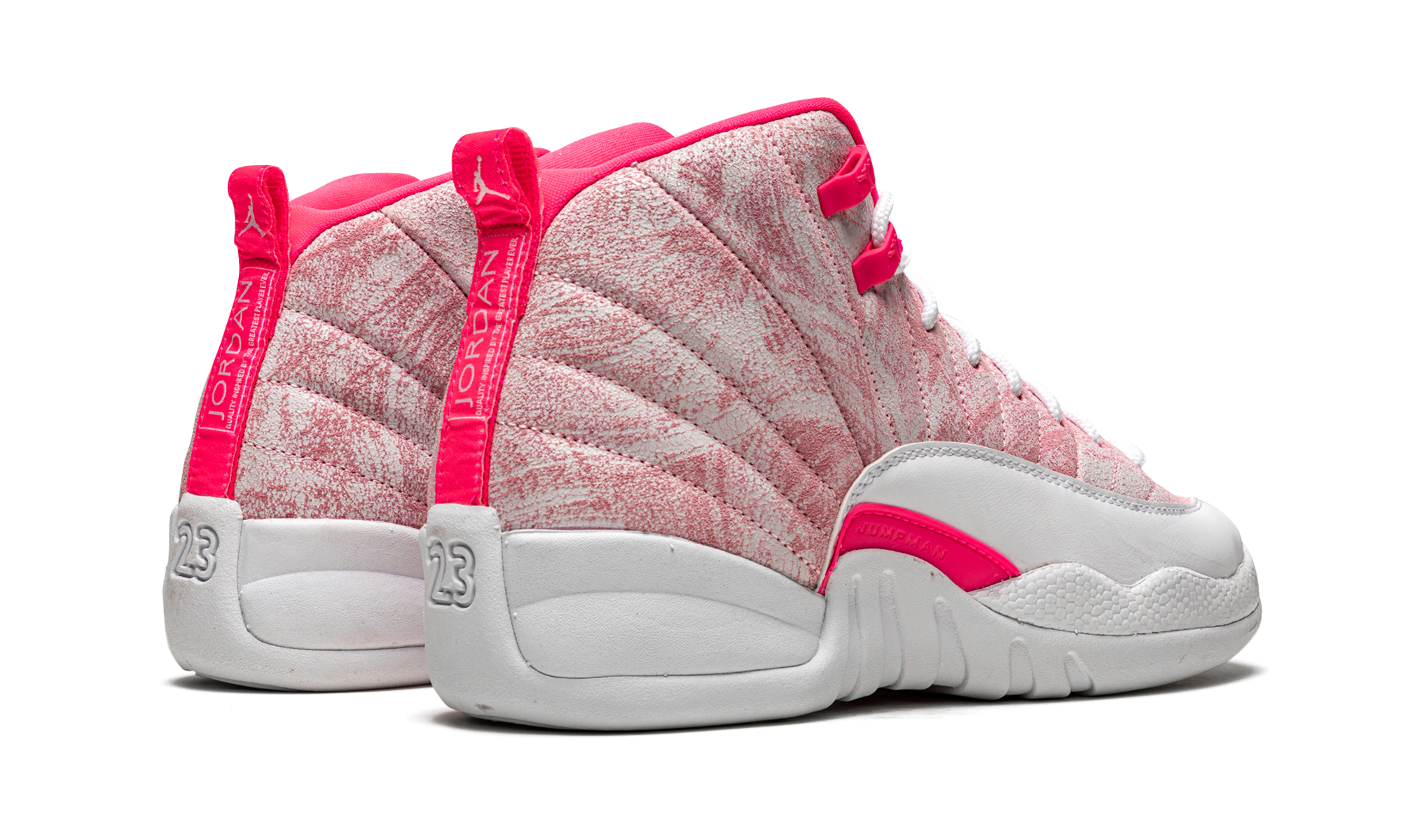 jordan 12 retro arctic punch gs+510815-101+diagnol right behind view