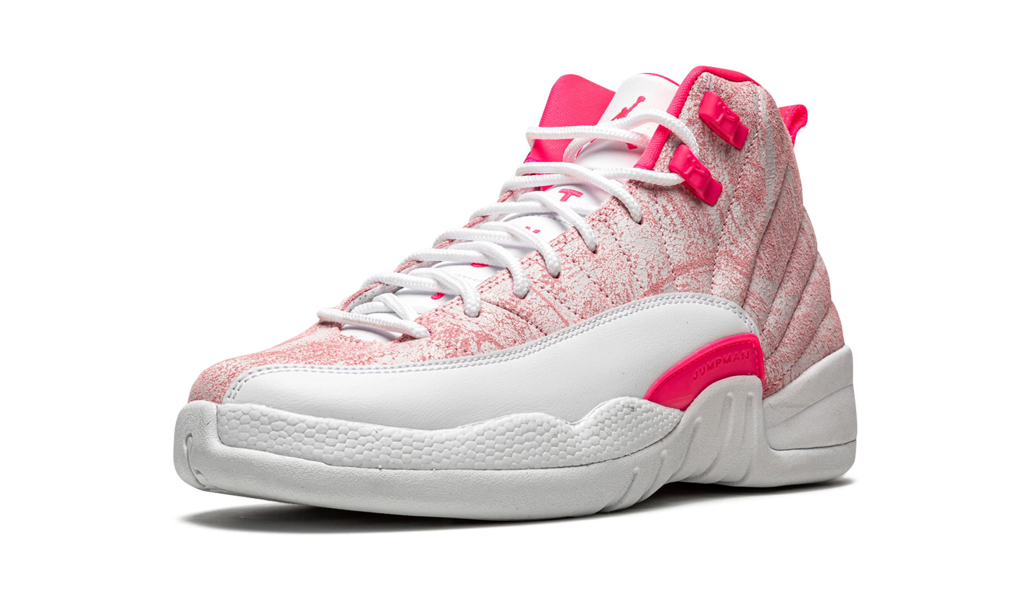 jordan 12 retro arctic punch gs+510815-101+left diagnol single view